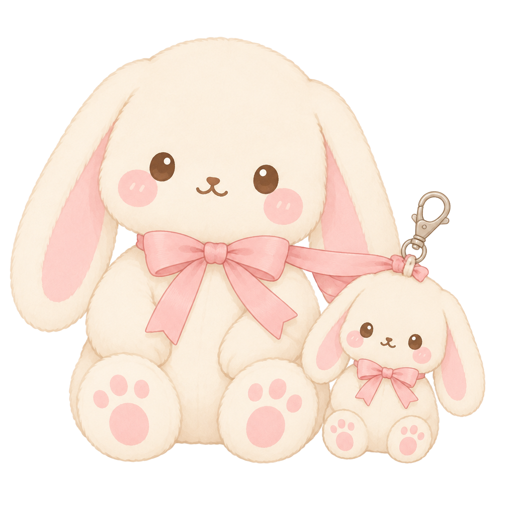 Bunny Plushie + Keychain Gift Bundle